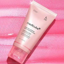 Load image into Gallery viewer, An overnight face mask infused with PDRN and caffeine to promote a firmer, brighter-looking complexion by morning.Wrap your complexion in intense overnight nourishment with the Medicube PDRN Pink Caffeine Night Wrapping Mask. The hydrating, plumping mask
